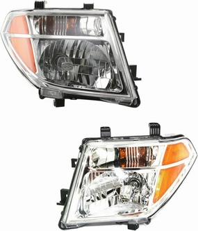 Headlight Set of 2 Driver & Passenger Side DOT Compatible with Nissan Frontier LE/Nismo Off-Road/SE/XE 05-08|Nissan Pathfinder LE/SE/SE Off-Road 05-07 & S 06-07 Crew Cab Extended Bulb