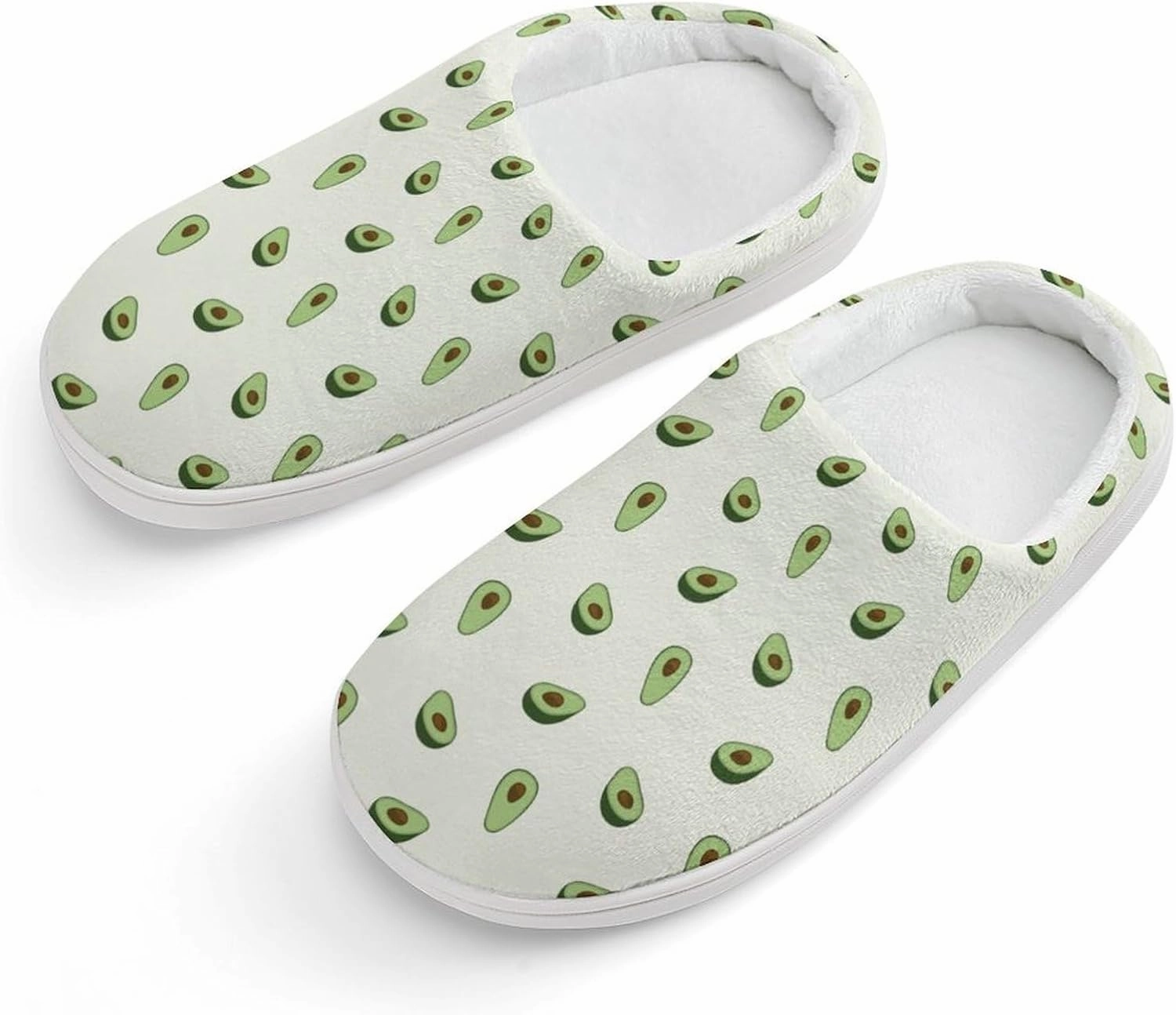 Healthy Fruit Avocado Print Slippers for Boys Girls Home Cotton Slippers Non-Slip Warm Little Kids Slippers