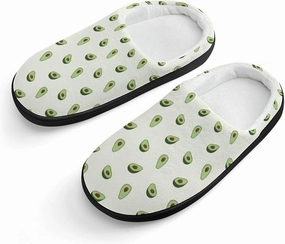 Healthy Fruit Avocado Print Slippers for Boys Girls Home Cotton Slippers Non-Slip Warm Little Kids Slippers