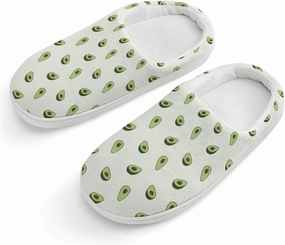 Healthy Fruit Avocado Print Slippers for Boys Girls Home Cotton Slippers Non-Slip Warm Little Kids Slippers