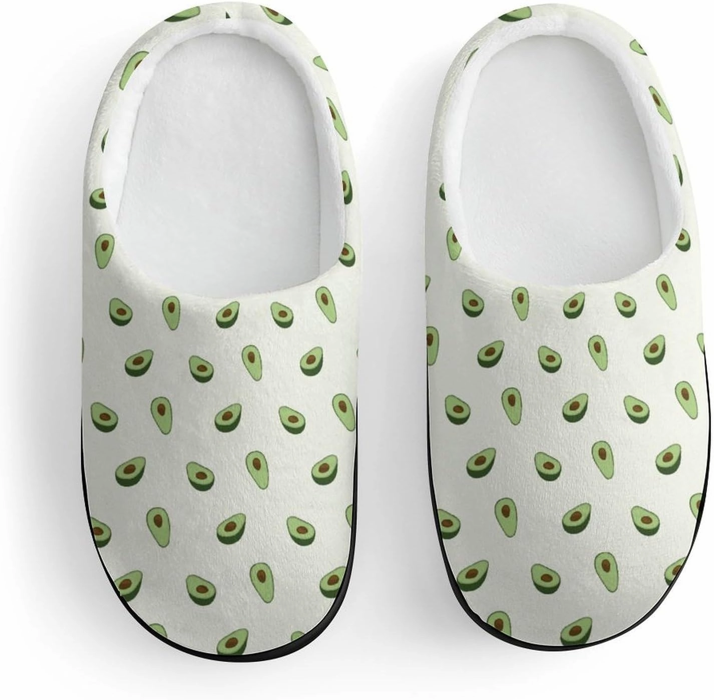 Healthy Fruit Avocado Print Slippers for Boys Girls Home Cotton Slippers Non-Slip Warm Little Kids Slippers
