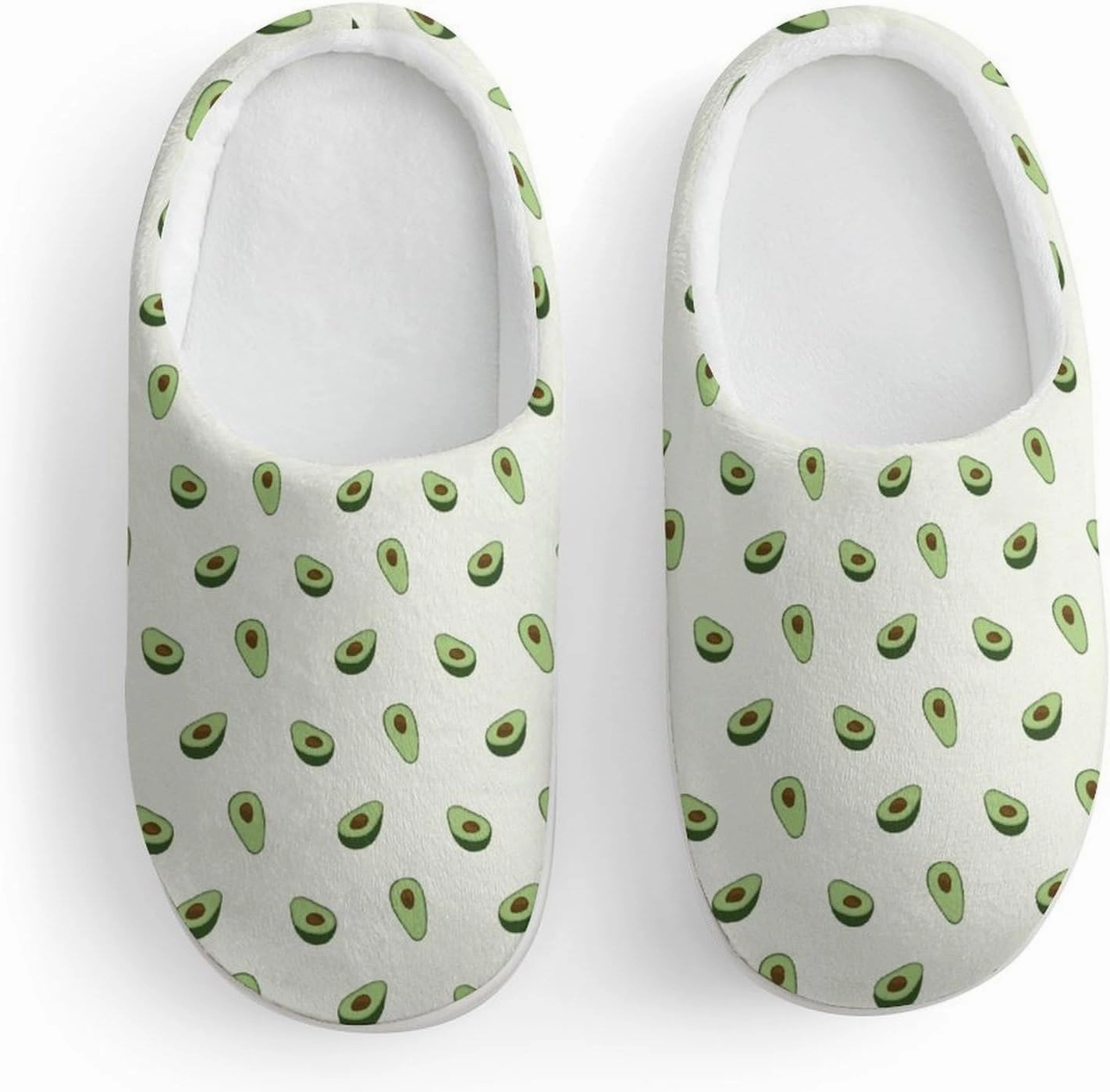 Healthy Fruit Avocado Print Slippers for Boys Girls Home Cotton Slippers Non-Slip Warm Little Kids Slippers