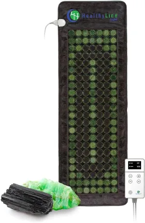 HealthyLine Far Infrared Heating Pad - Natural Jade and Tourmaline Stones - Easy to Roll-up - Mesh JT Mat Full 7224 Soft Light InfraMat Pro®