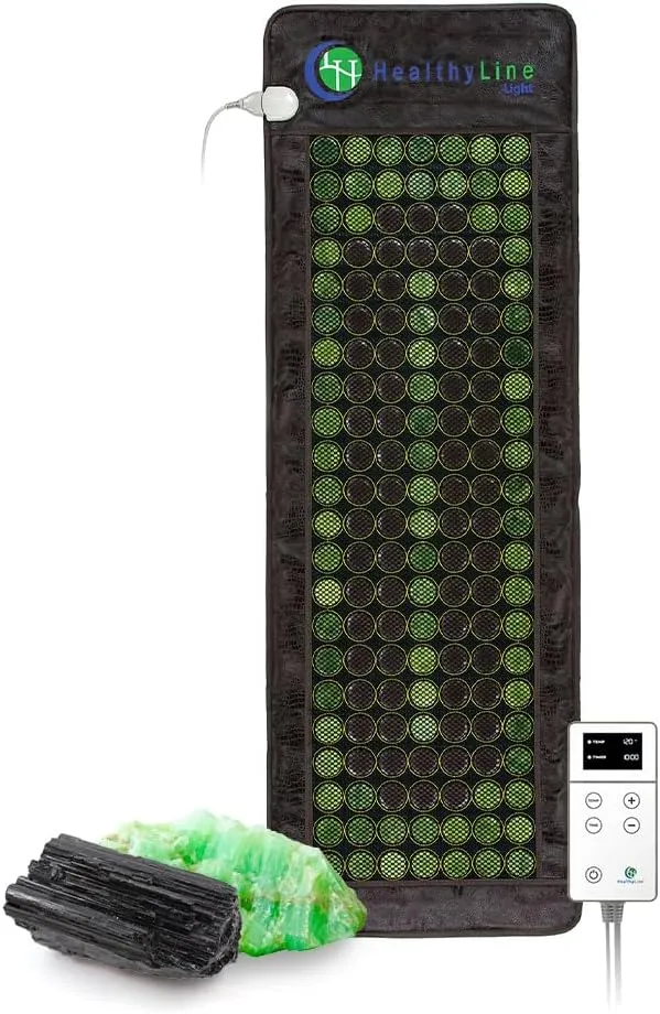 HealthyLine Far Infrared Heating Pad - Natural Jade and Tourmaline Stones - Easy to Roll-up - Mesh JT Mat Full 7224 Soft Light InfraMat Pro®