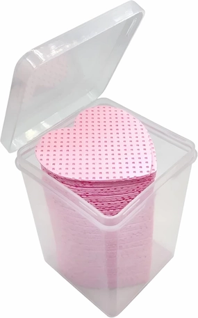 Heart Shaped Face Sponges for Makeup Remover – 200 Pcs Disposable Lint-Free Cotton Pads for Face Cleansing, Pink Cosmetic Wipes Set for Eyelash Glue Removal & Skincare Routine (Pink)