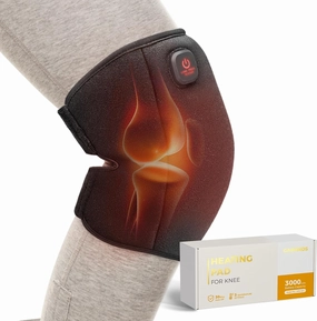 Heated Knee Brace Cordless, Knee Heating Pad for Men Women, Knee Warmers for Arthritic, 3000mAh Battery, 3 Temperature Modes(Single)