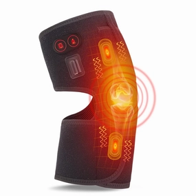 Heated Knee Pad with Massager - Battery Powered Heating Knee Brace for Men Women Elders(Singel)