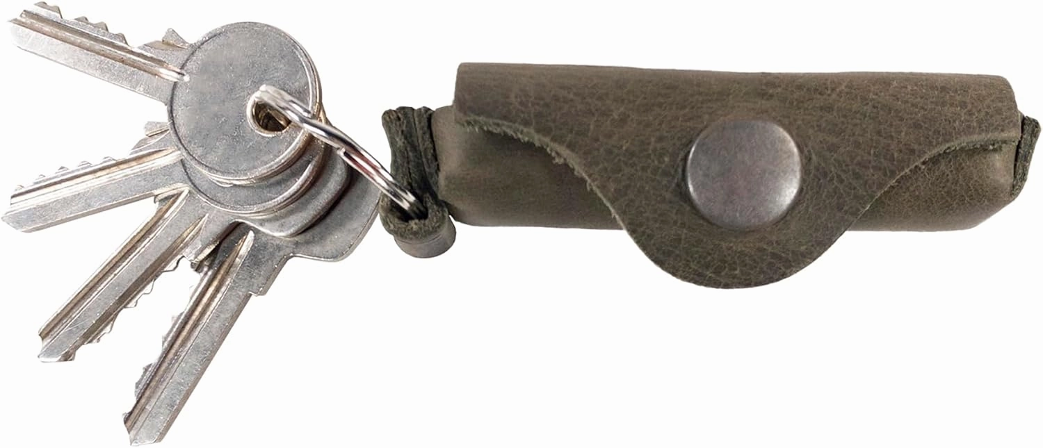 Hide & Drink, Lip Balm Keychain Holder, Lip Protection, Classic Vintage, Brass Metal Clasp, Full Grain Leather, Handmade