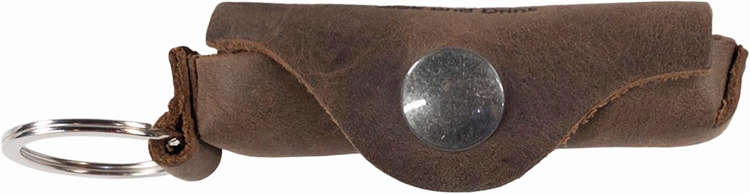 Hide & Drink, Lip Balm Keychain Holder, Lip Protection, Classic Vintage, Brass Metal Clasp, Full Grain Leather, Handmade