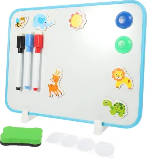 HOMSFOU 1set Double-Sided Whiteboard Writing Board Reusable Painting Board for Adults Portable Desktop for Creative Expression Classroom Use Stand