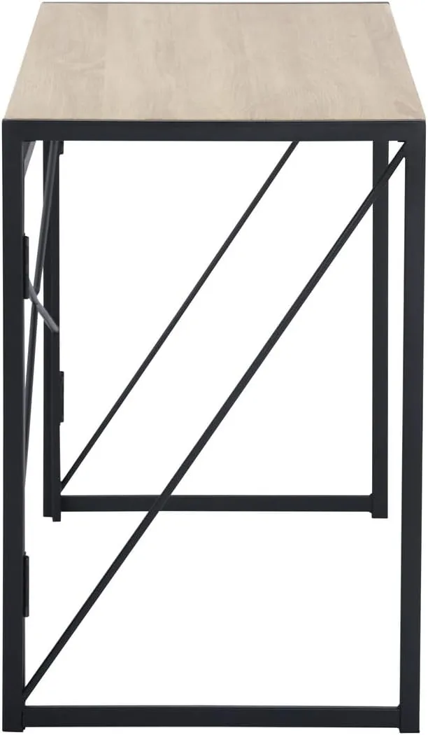 Homy Casa Compact Patio Folding Tables – Tool-Free Snap-in Assembly, Lightweight & Portable, Sleek Design for Backyard, Camping, or Balcony Use (Oak, Large)