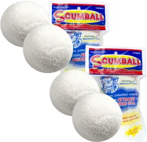 Horizon Scumball Hot Tub Scum Absorber & Pool Surface Cleaner | Reusable Foam Ball Absorbs Oils, Lotions & Makeup | Prevents Scum Lines & Filter Clogs | 4 Pack | Patented USA Design