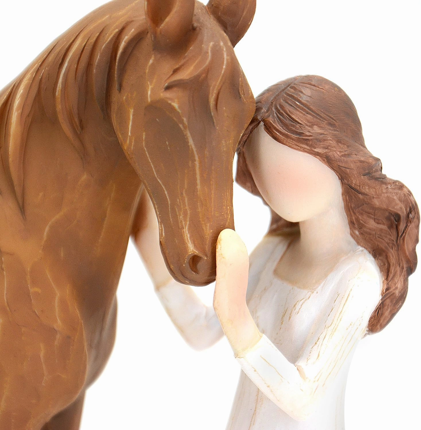 Horse Gifts for Girls Women - Girl Embraces Horses Figurine Gifts for Horse Lovers Women Sculpted Hand-Painted Resin Decor Cowgirl Equestrian Gifts Stuff