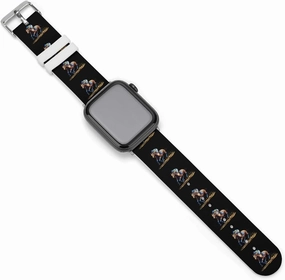 Horse Racing Adjustable Silicone Watchband Compatible with IWatch Classic Soft Sports Watch Strap for Men Women