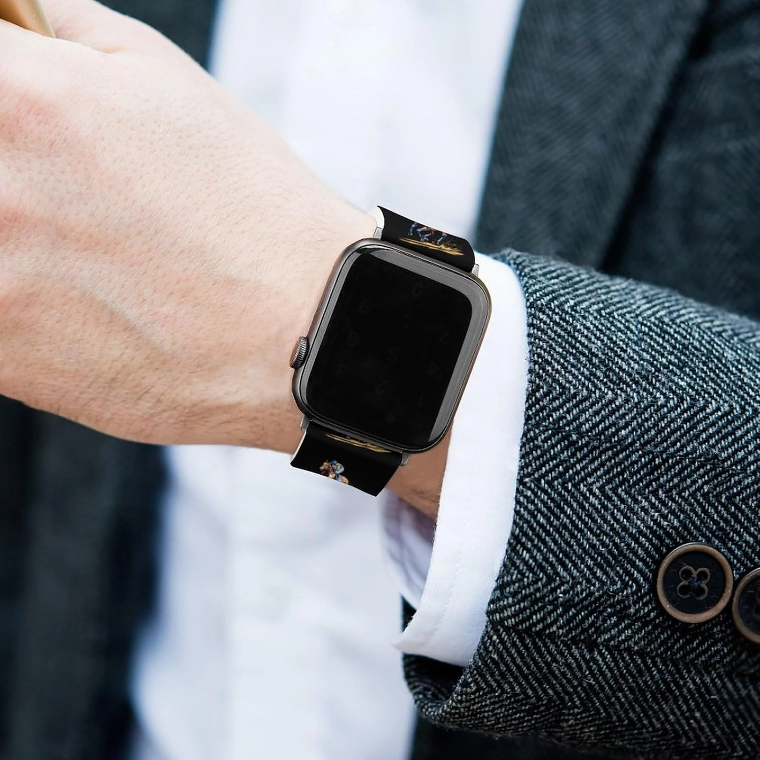 Horse Racing Adjustable Silicone Watchband Compatible with IWatch Classic Soft Sports Watch Strap for Men Women