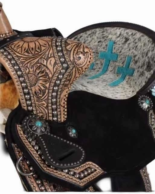 Horse Saddle Barrel Racing Western Wooden Tree Handmade Premium Leather Comfort Horse Trail Equestrian Tooled Carved Horse Riding Saddle Size: 10"-18 inches Seat Available, FS02
