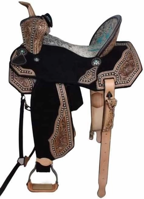 Horse Saddle Barrel Racing Western Wooden Tree Handmade Premium Leather Comfort Horse Trail Equestrian Tooled Carved Horse Riding Saddle Size: 10"-18 inches Seat Available, FS02