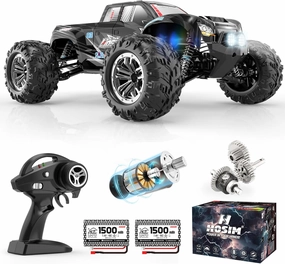 Hosim RC Cars, 1:10 Scale 48  KMH Remote Control Car for Adults Boys, 4X4 Off-Road RC Truck with Headlights, All Terrains Waterproof Hobby Grade Large Fast Racing Toy Gift Monster Trucks