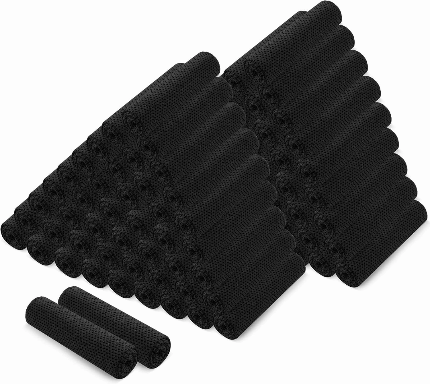 Hosuly 100 Pack Cooling Towels, 40"x12" Cooling Towels for Neck and Face Breathable Soft Chilly Sweat Rag Microfiber Sport Rags for Gym Yoga Golf Running(Black)