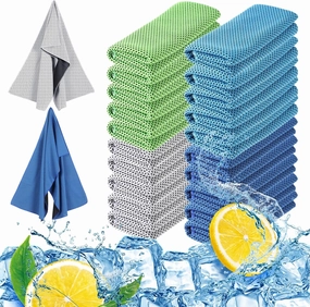 Hosuly 20 Pcs Cooling Towel 47 x 12 Inch Ice Towel for Neck, Microfiber Cool Towel, Breathable Soft Chilly Towel for Yoga, Sports, Gym, Camping, Golf, Running, Fitness, Workout(Mixed Color, 20 Pcs)