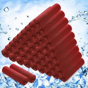 Hosuly 50 Pack Cooling Towels, 40"x12" Yoga Towels Ice Breathable Soft Chilly Sweat Rag Microfiber Workout Rags for Neck and Face for Gym Golf Sport Running (Red)