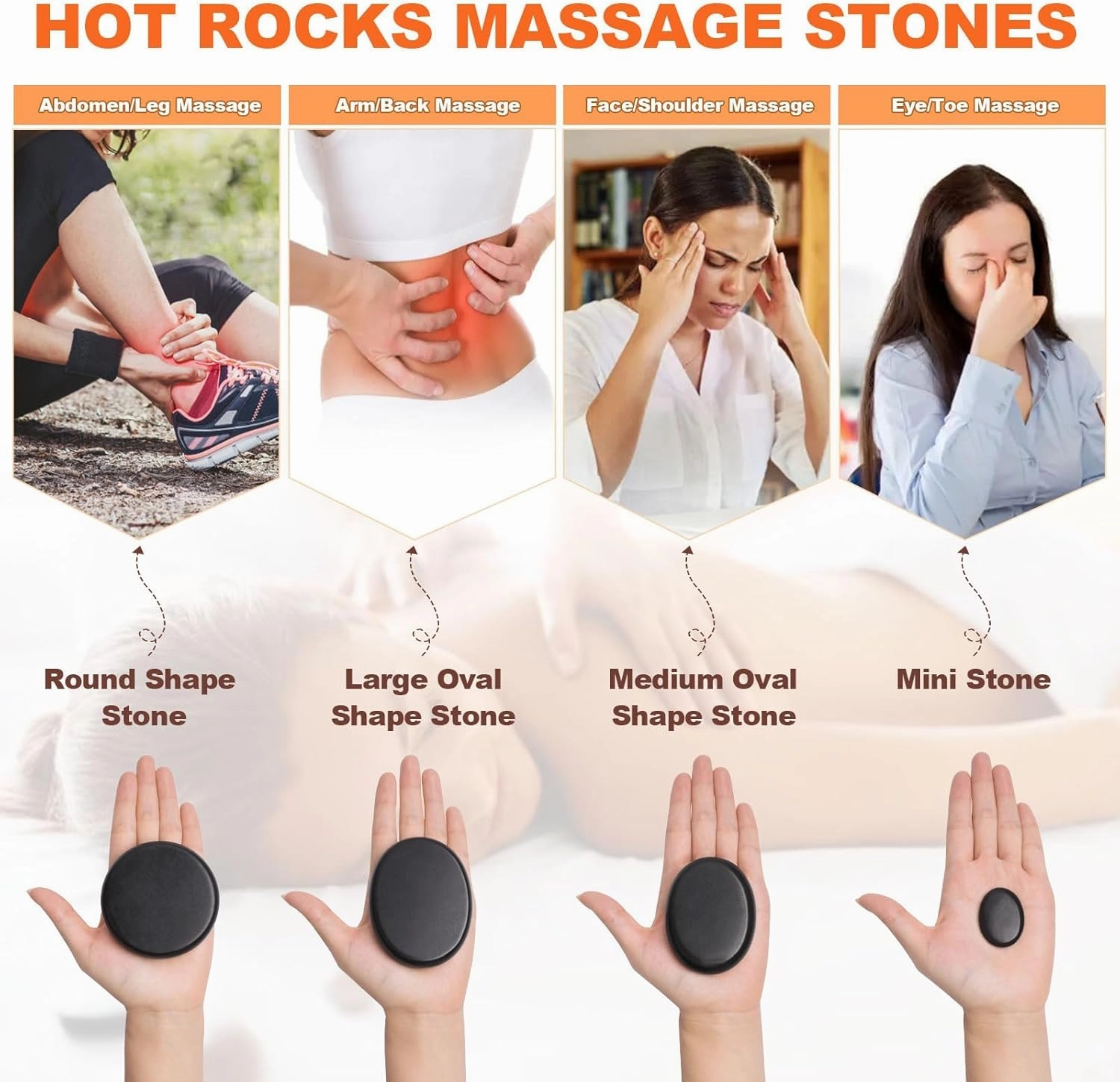 Hot Stones Massage Warmer Kit, 9Pcs Hot Stones Massage Set Portable Hot Stone with Heater, Hot Rocks Basalt Massage Stones for Home Spa Warming Therapy Relaxing