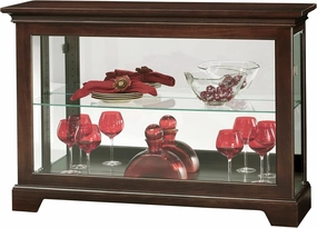 Howard Miller Underhill III Curio Cabinet - Wide Two Door Showcase Espresso Finish Adjustable Shelve & Levelers Illuminated Interior Lightning Perfect for Living Room Office and Room Decor