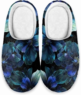 Howilath Cute Cartoon Pattern Unisex Flannel Slippers, Warm Breathable Cotton Shoes with Anti-skid Sole
