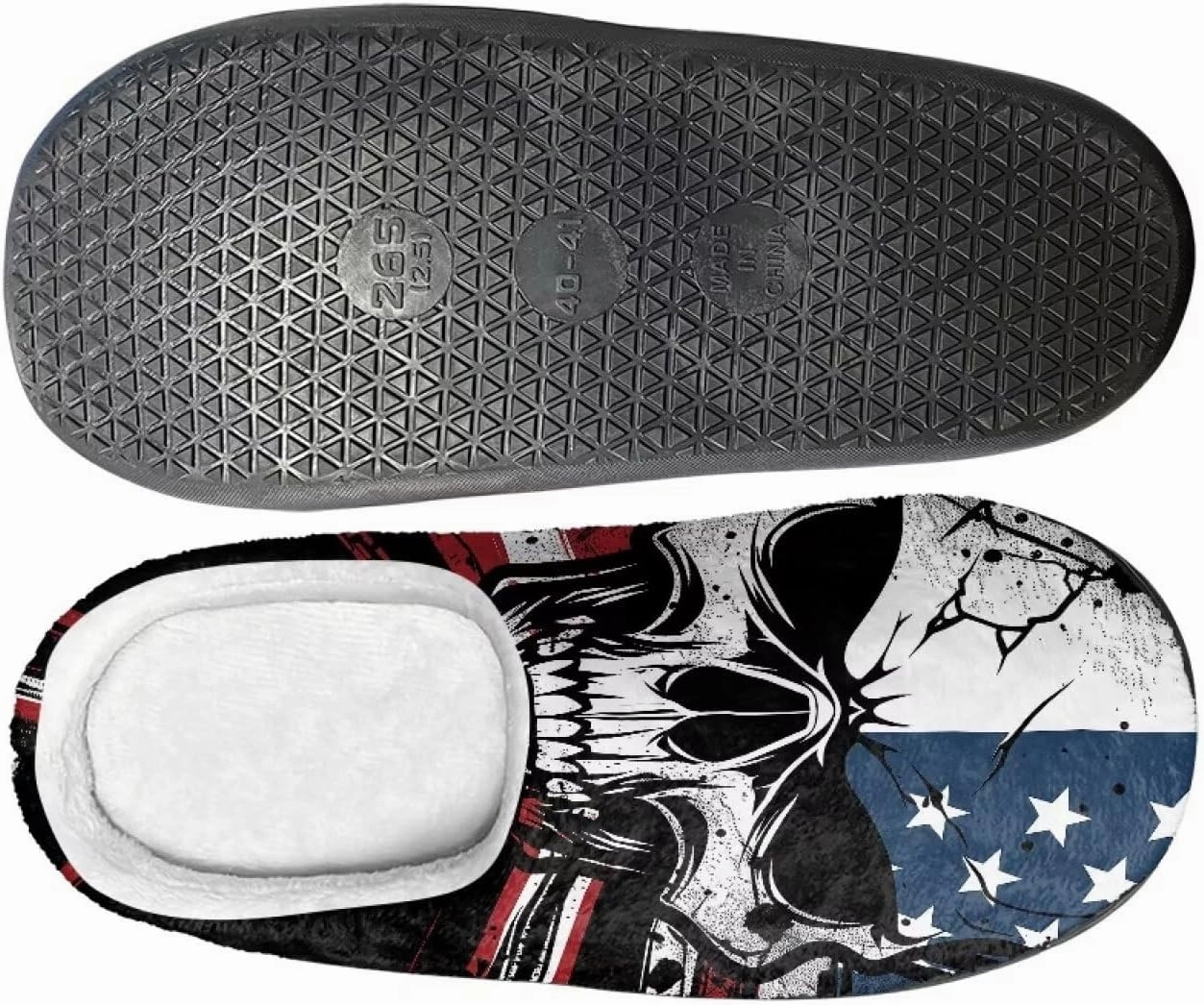 Howilath Cute Cartoon Pattern Unisex Flannel Slippers, Warm Breathable Cotton Shoes with Anti-skid Sole