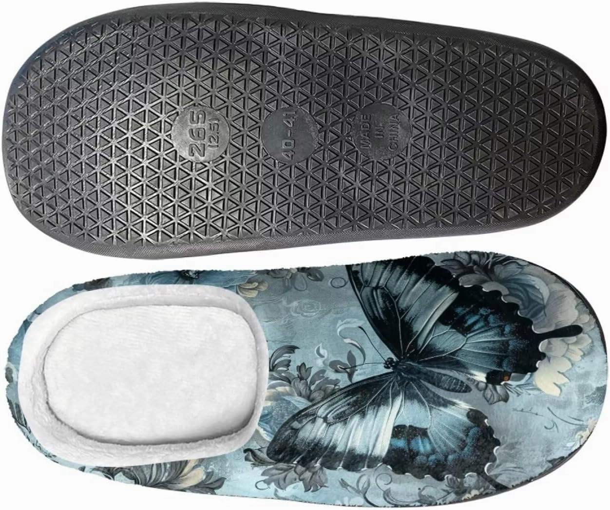 Howilath Cute Cartoon Pattern Unisex Flannel Slippers, Warm Breathable Cotton Shoes with Anti-skid Sole