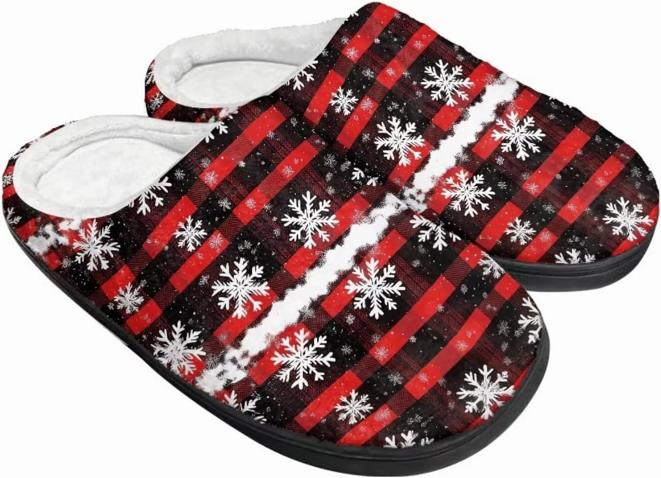 Howilath Cute Cartoon Pattern Unisex Flannel Slippers, Warm Breathable Cotton Shoes with Anti-skid Sole