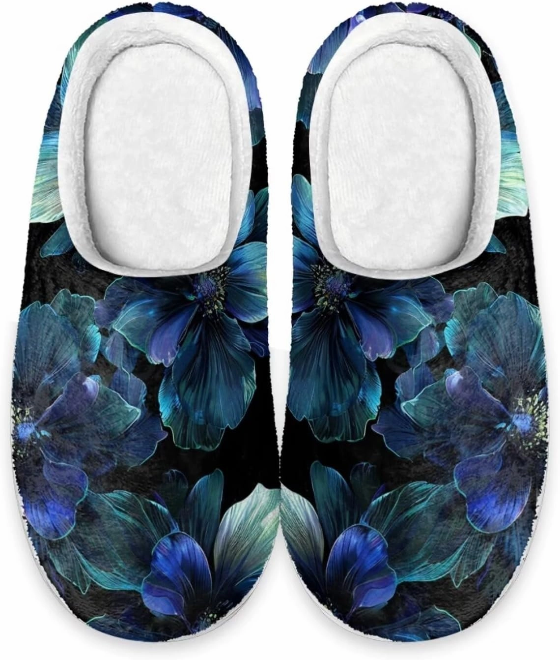 Howilath Cute Cartoon Pattern Unisex Flannel Slippers, Warm Breathable Cotton Shoes with Anti-skid Sole