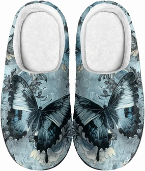 Howilath Cute Cartoon Pattern Unisex Flannel Slippers, Warm Breathable Cotton Shoes with Anti-skid Sole