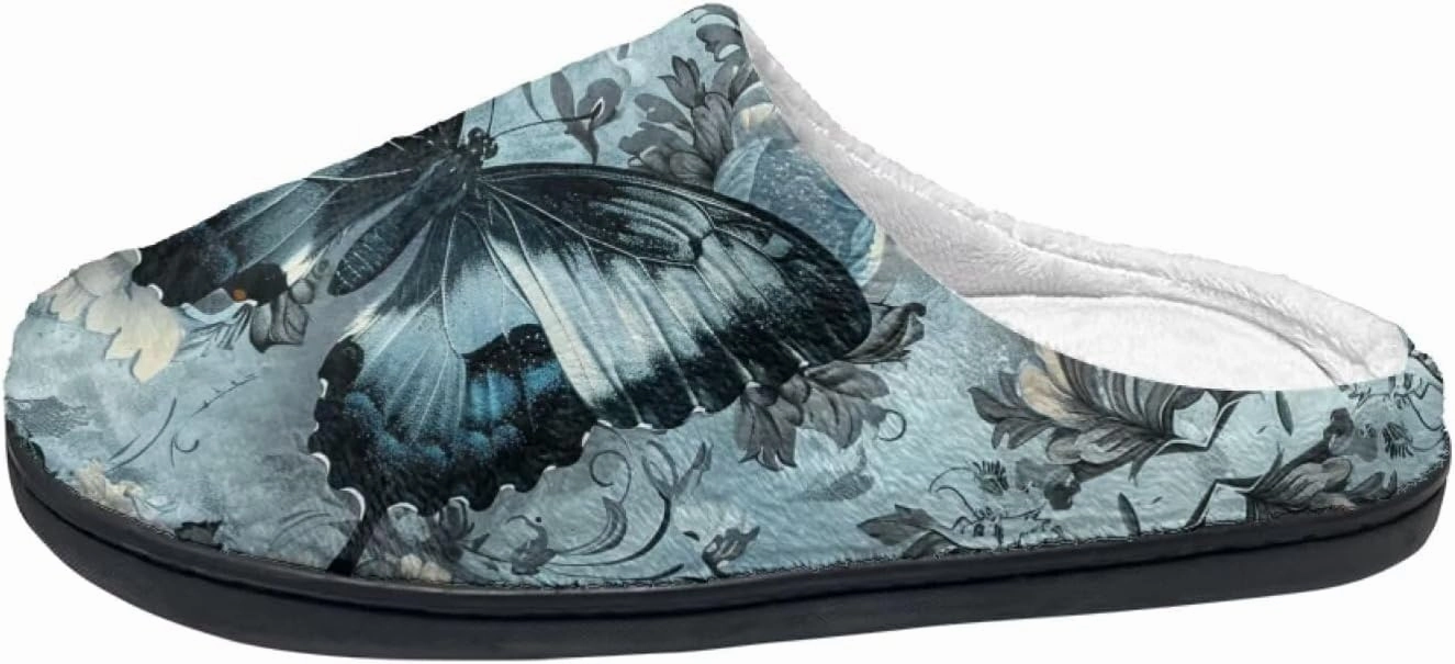Howilath Cute Cartoon Pattern Unisex Flannel Slippers, Warm Breathable Cotton Shoes with Anti-skid Sole