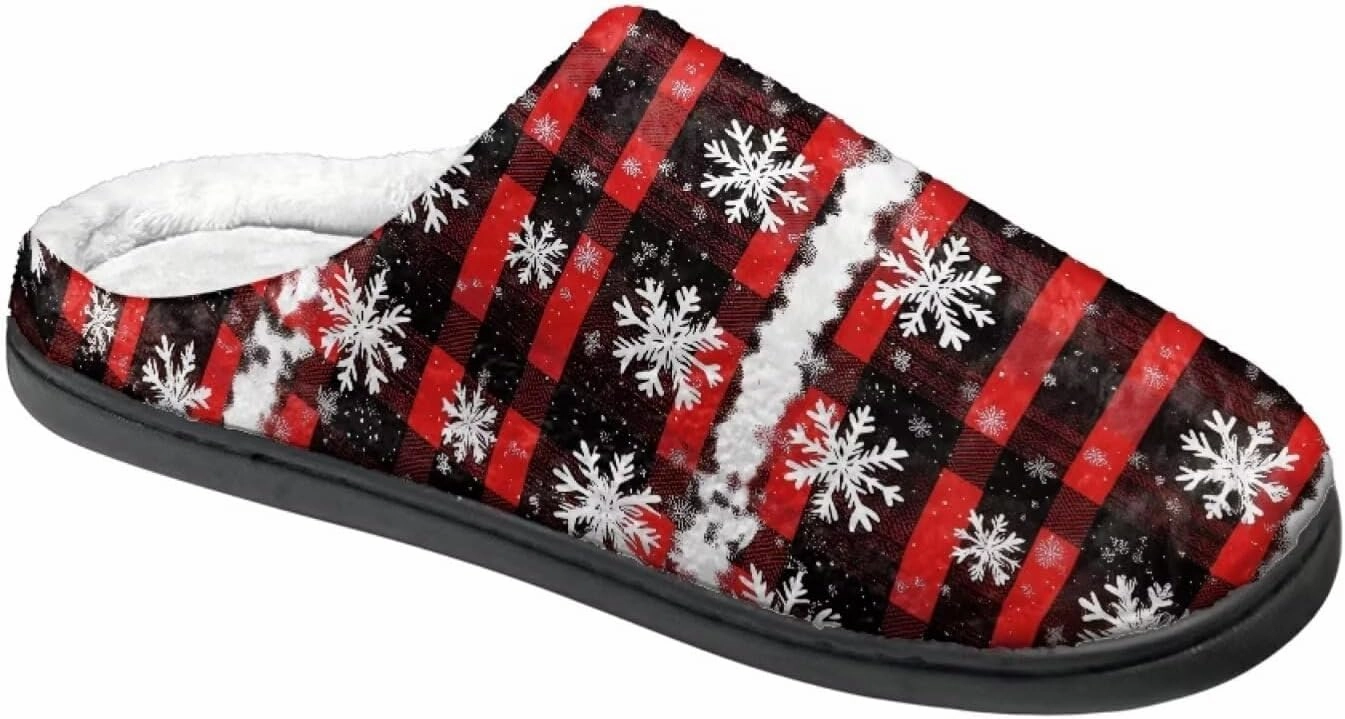 Howilath Cute Cartoon Pattern Unisex Flannel Slippers, Warm Breathable Cotton Shoes with Anti-skid Sole