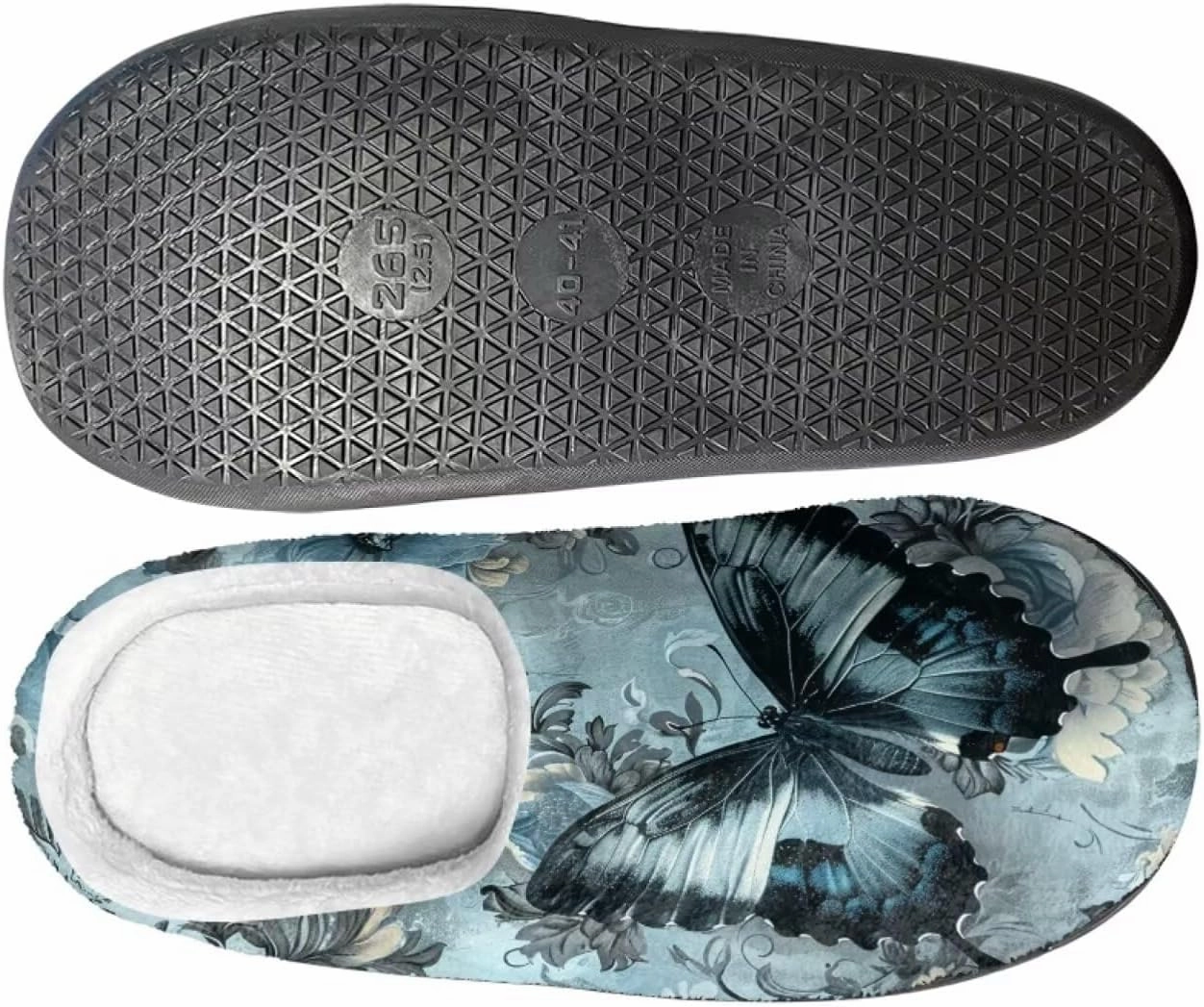 Howilath Cute Cartoon Pattern Unisex Flannel Slippers, Warm Breathable Cotton Shoes with Anti-skid Sole