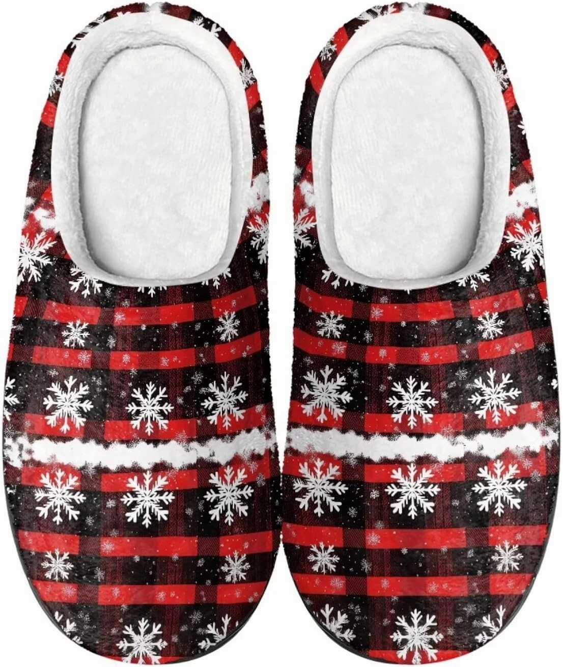 Howilath Cute Cartoon Pattern Unisex Flannel Slippers, Warm Breathable Cotton Shoes with Anti-skid Sole