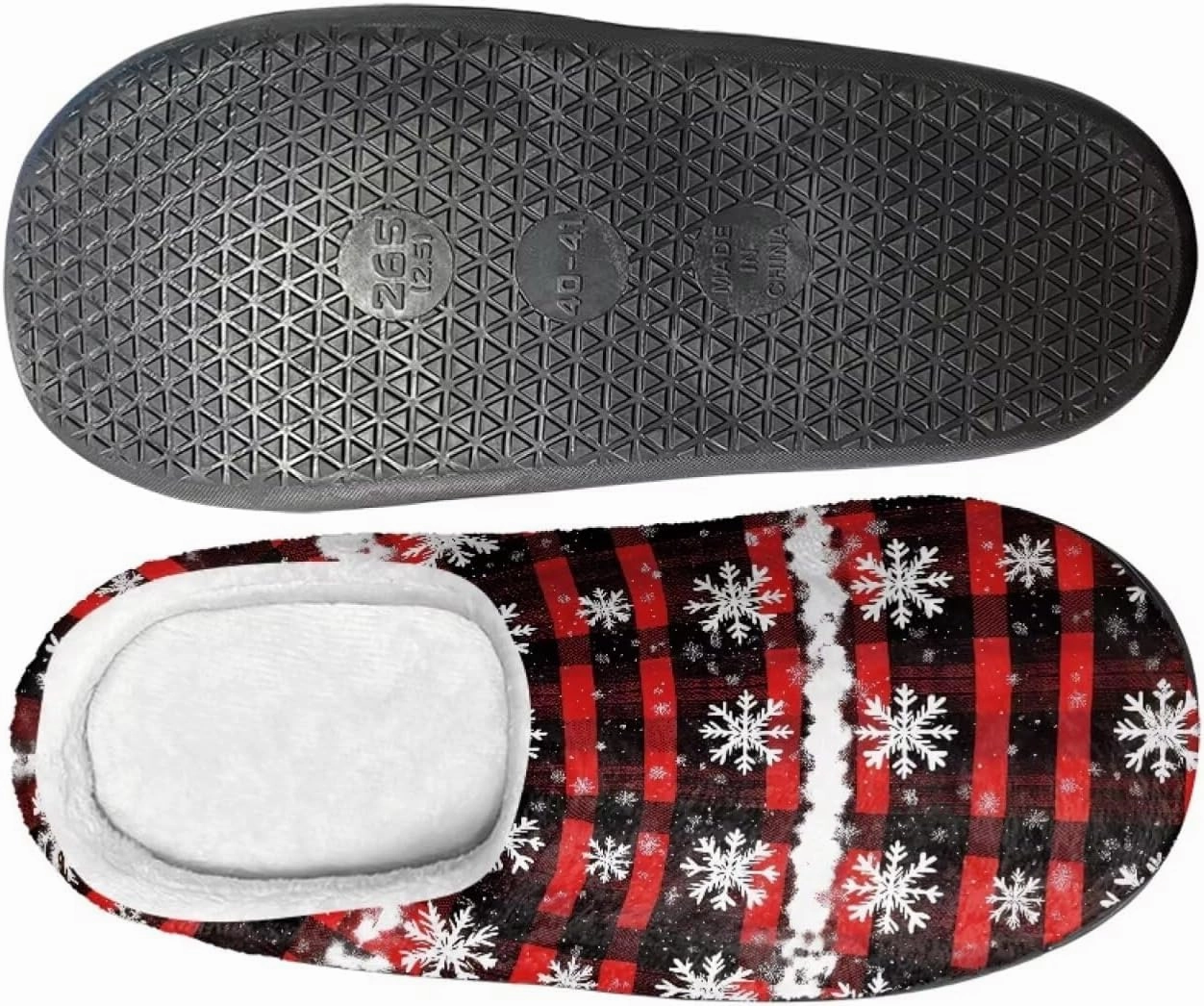Howilath Cute Cartoon Pattern Unisex Flannel Slippers, Warm Breathable Cotton Shoes with Anti-skid Sole