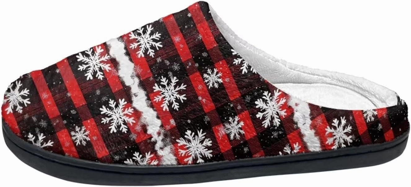 Howilath Cute Cartoon Pattern Unisex Flannel Slippers, Warm Breathable Cotton Shoes with Anti-skid Sole