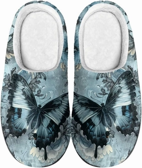 Howilath Cute Cartoon Pattern Unisex Flannel Slippers, Warm Breathable Cotton Shoes with Anti-skid Sole