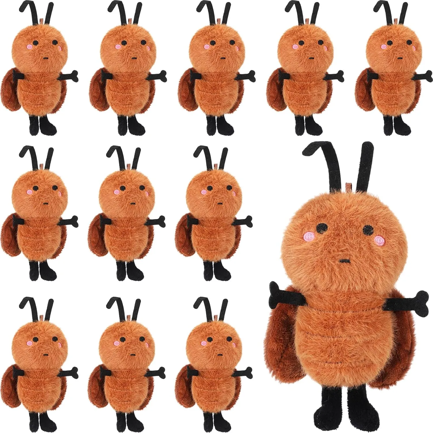 HyDren 8 Pcs Cockroach Stuffed Animal 8 Inches Plush Cockroach Soft Stuffed Animal Toy Brown Plush Toy Doll for Birthday Party Gifts Baby Shower Supplies Home Decoration