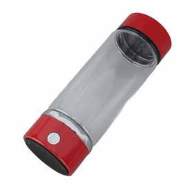 Hydrogen Rich Water Generator, 420ml PCTG Hydrogen Rich Water Bottle Refillable with USB Cable for Fitness (Red)