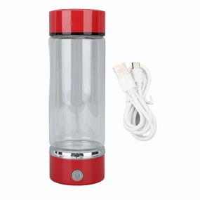 Hydrogen Water Bottle with SPE and PEM Technology, Rapid Electrolysis of 420ml Portable Cup for Home Fitness Office Travel, Hydrogen Generator Water Cup (Red)
