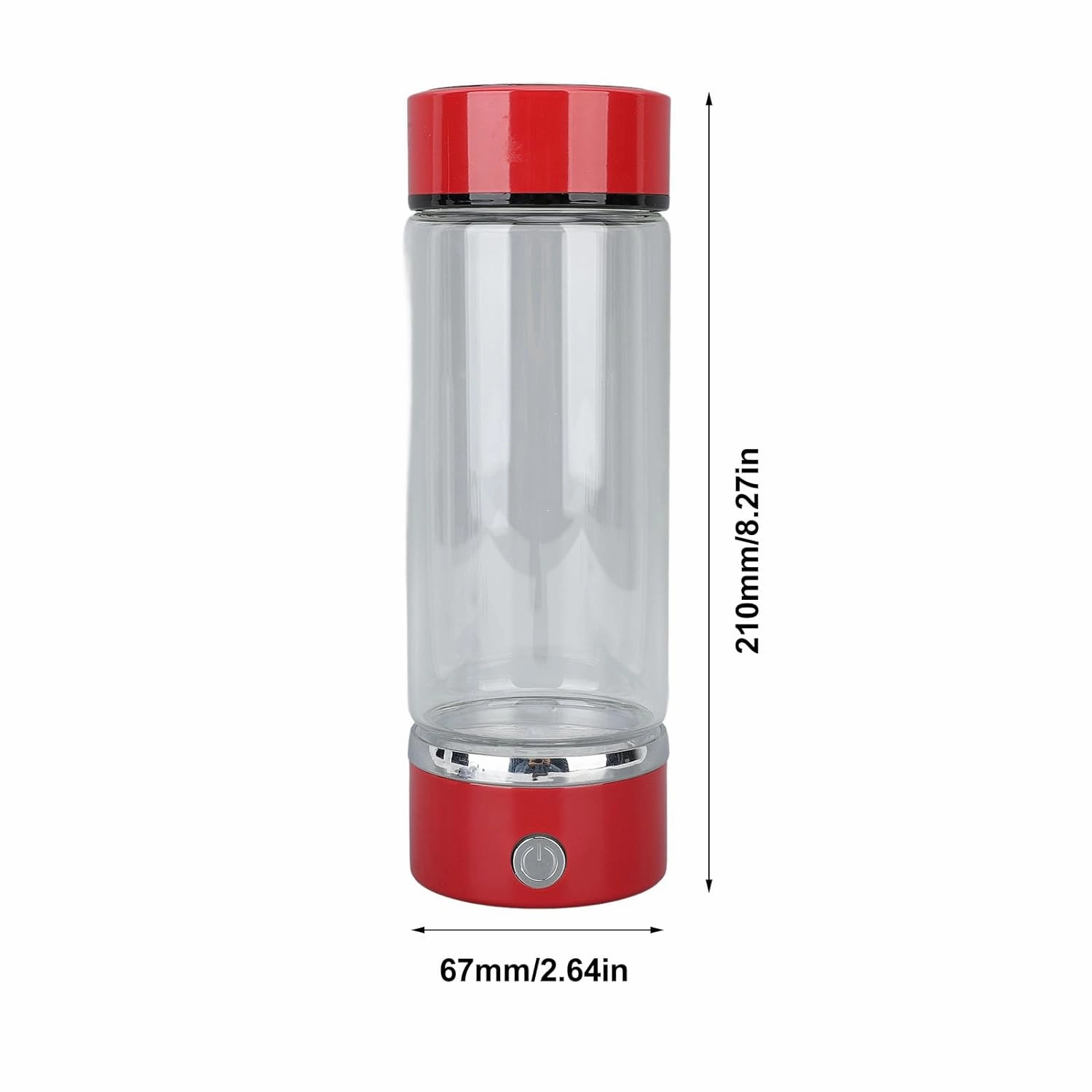 Hydrogen Water Bottle with SPE and PEM Technology, Rapid Electrolysis of 420ml Portable Cup for Home Fitness Office Travel, Hydrogen Generator Water Cup (Red)