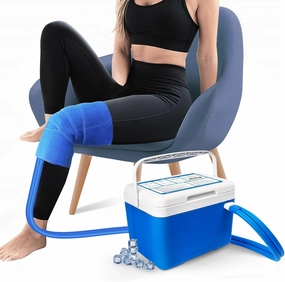Ice Machine for Knee After Surgery with Digital Timer, Cold Therapy Machine 9 Quart Pain Relief Universal Cryotherapy System with Powerful Pump Compression Pad for Knee, Elbow, Ankle, Back