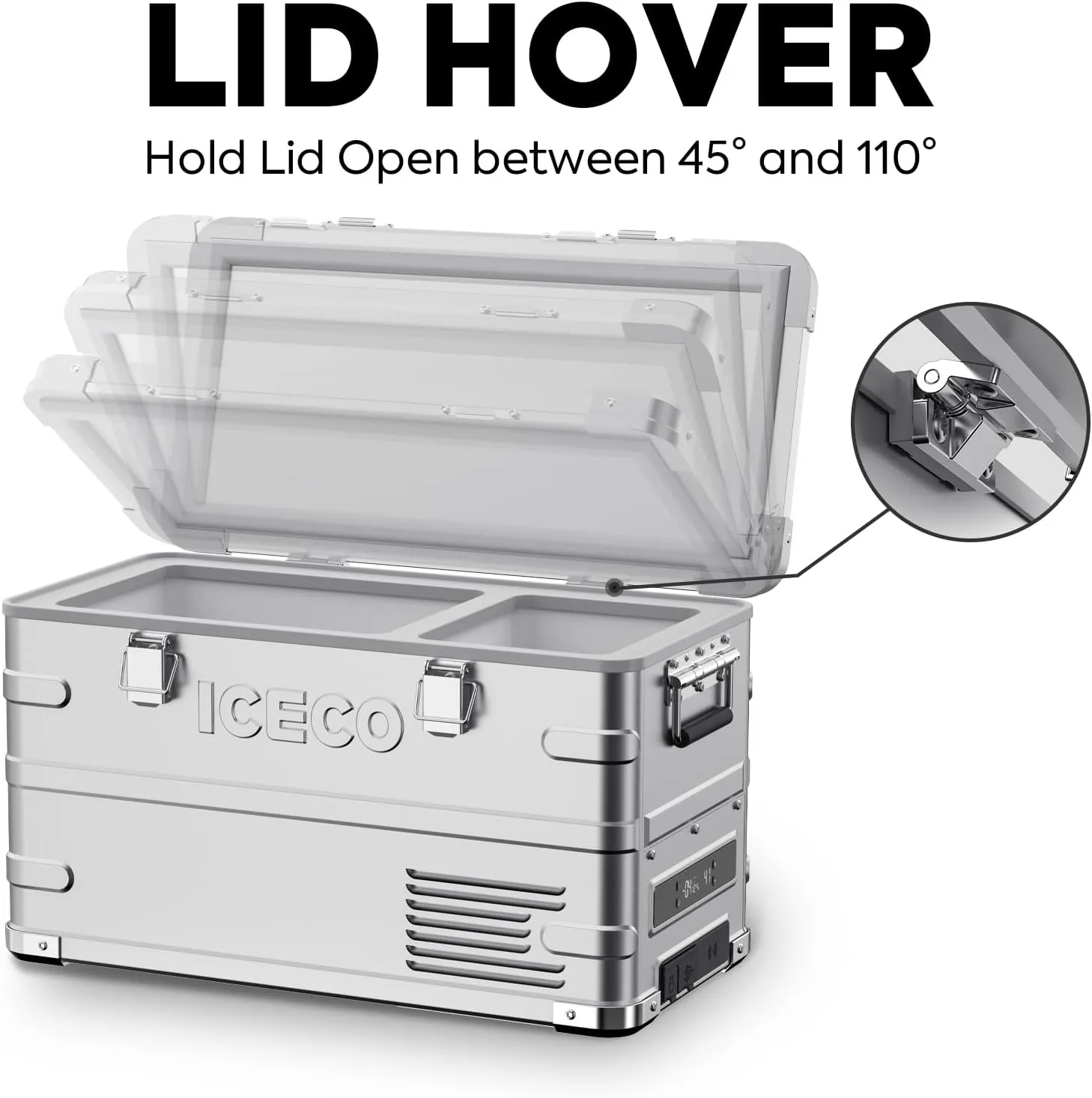 ICECO APL35 12 Volt Car Refrigerator, 37 Quart (30 Liter) Light Duty Aluminum 12v Portable Fridge Freezer, SECOP Nano Compressor, -4℉~68℉, 12/24V DC, 100-240V AC for Outdoor, Camping, RV, Truck, Boat