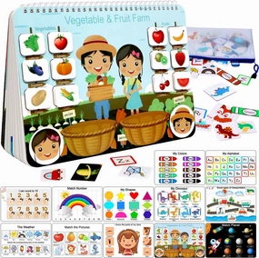 iHarPro Busy Book for Kids, Montessori Toys for Toddlers, Autism Sensory Educational Toys, Toddler Preschool Learning Activity Binder and Early Books - for Boys & Girls Develops Fine Motor Skills
