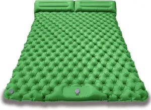 Inflatable Camping Mattress - Lightweight TPU Sleeping Pad for Tent, Moisture-Proof & Portable Ideal for Hiking, Backpacking & Outdoor Adventures (Green, 2 Person mat)