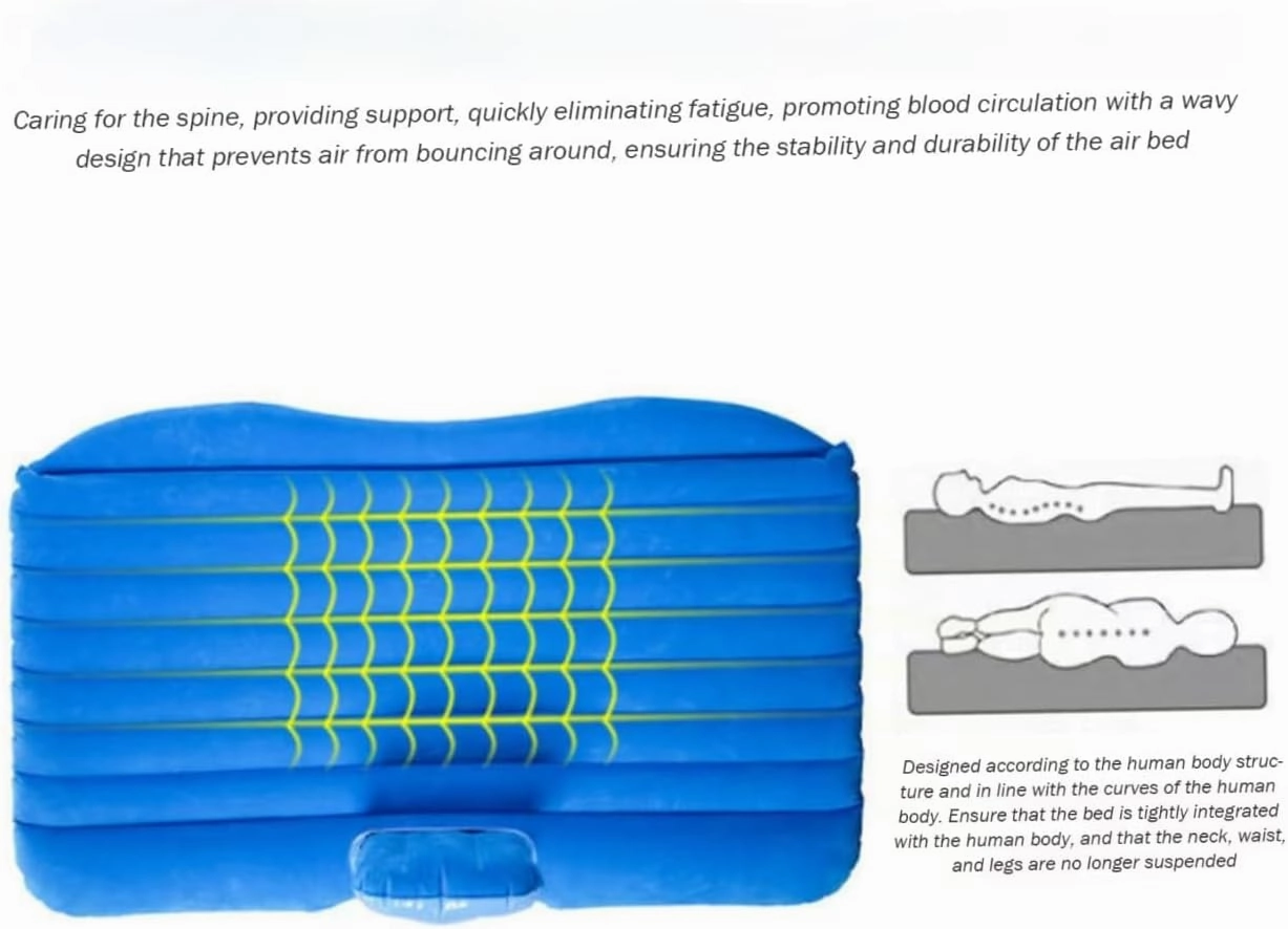 Inflatable Car Mattress for Hyundai Tucson 2010-2015, Thickened Portable Collapsible Travel Mattress Sports Outdoors All Weather Use,A
