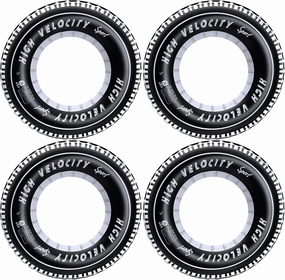 Inflatable Tire Tubes Pool Floats for Adults Kids Tire Swimming Rings River Raft Truck Race Car Themed Birthday Party Supplies Decorations 4Pack
